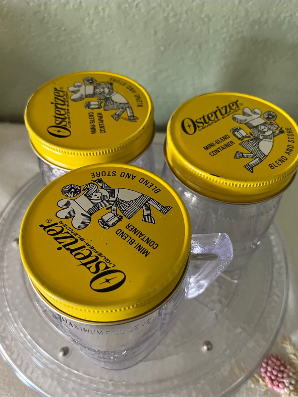 Oster Yellow Mini-Blend Containers - Set of 3